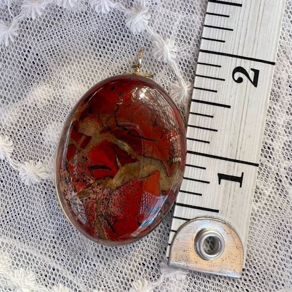 Vintage Reversible Agate & Pink Quartz 12KT Gold Fill Pendant - Picture 7 of 10
